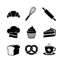 Café da manhã com bolo e chá em ilustração vetorial de sobremesas doces