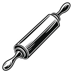 Cheerful Rolling Pin Vector Illustration Ready for Baking Fun A Cartoon Depiction of Culinary Creativity and Kitchen Essentials