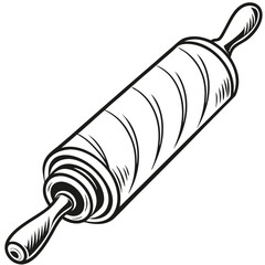 Cheerful Rolling Pin Vector Illustration Ready for Baking Fun A Cartoon Depiction of Culinary Creativity and Kitchen Essentials
