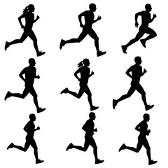 silhouette of a man in athletic action.runnig icon vector.