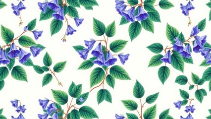 Obraz premium Naturalistic bellflower seamless artwork for decoration