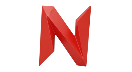 Isolated Red Letter N