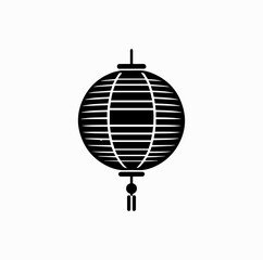 Fototapeta premium Chinese Lantern Silhouette – Festival and Celebration Symbol Vector
