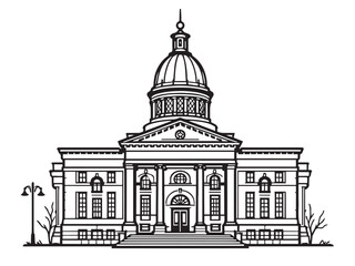 Tacoma Courthouse Line Art Design