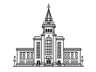 Obraz premium Tacoma Courthouse Architectural Drawing