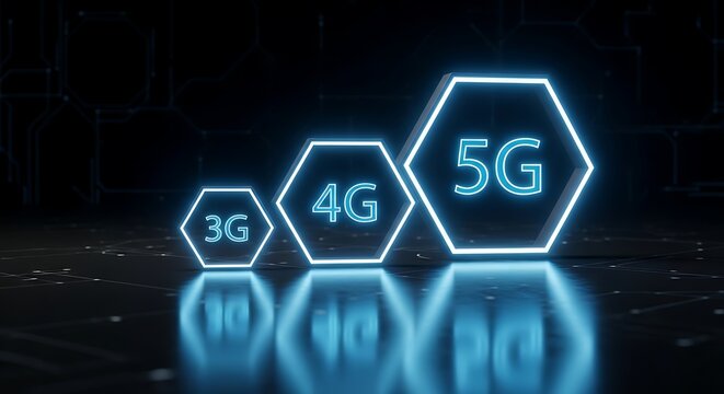 Visualizing the evolution of wireless network technology, from 3G and 4G to the advanced future of high-speed 5G connectivity for digital transformation