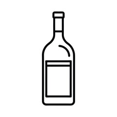 Simple outline icon of a wine bottle on a white background
