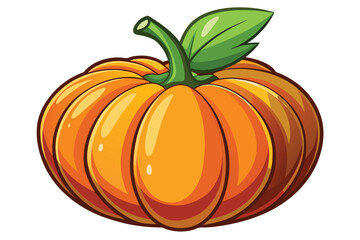Vibrant Pumpkin Illustration Symbolizing Autumn Harvest and Festive Holiday Celebrations Featuring an Intricate Design on a White Background