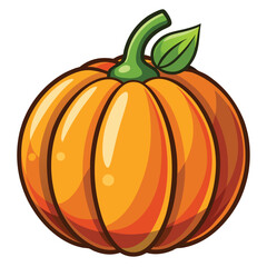 Vibrant Pumpkin Illustration Symbolizing Autumn Harvest and Festive Holiday Celebrations Featuring an Intricate Design on a White Background