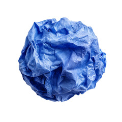 Fototapeta premium Crumpled Blue Paper Ball Abstract png