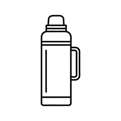 Simple outline icon of a thermos bottle on a white background