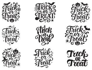 TRICK OR TREAT TYPOGRAPHY SILHOUETTE