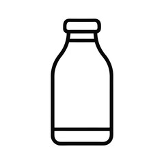Simple outline icon of a milk bottle on a clean white background
