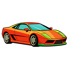 Minimalist two color sports car vector design
