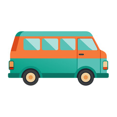 Minimalist white van vector design with clean lines