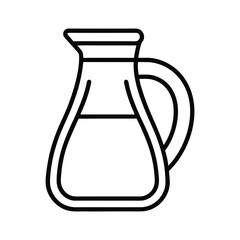 Clean outline icon of a juice carafe and bottle on a white background
