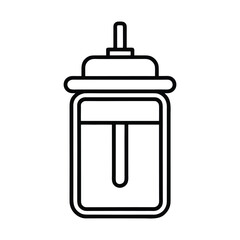 Outline infuser water bottle icon for healthy hydration