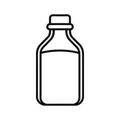 Frosted glass bottle outline icon on a white background