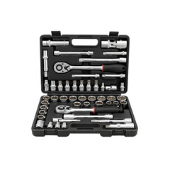Mechanic's Socket Set: Tools for Repair, Tightening, and Maintenance with Transparent Background
