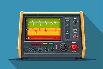 Fototapeta premium Modern Medical Monitor with Colorful ECG Waveform Display