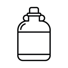 Simple outline icon of a canteen bottle on a white background