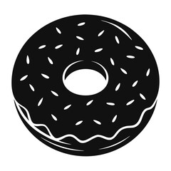 Donut vector clean black silhouette design white background