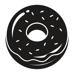 Donut vector clean black silhouette design white background