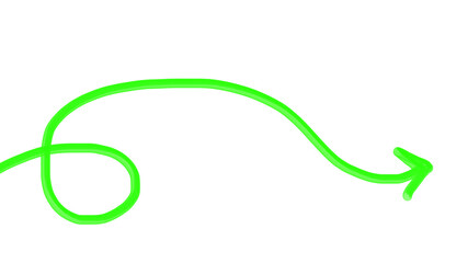 Element Curved Arrow Green Icon Artistic Stylish Modern PNG Transparent Background Graphic Unique Shape Isolated Symbol Design