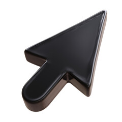 Mouse cursor black arrow isolated on white, transparent. Computer click pointer icon