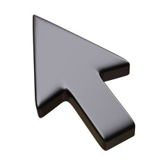 Mouse cursor black arrow isolated on white, transparent. Computer click pointer icon