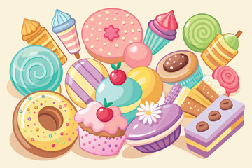 An Assortment of Colorful and Delicious Looking Candy Treats Arranged Neatly Together on a Pale Background