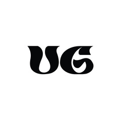 UG monogram logo design letter text name symbol monochrome logotype alphabet character simple logo