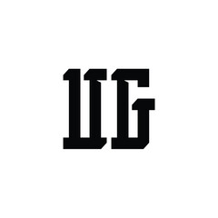 UG monogram logo design letter text name symbol monochrome logotype alphabet character simple logo