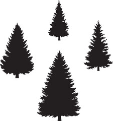 Fototapeta premium Festive christmas tree illustration with ornaments and lights