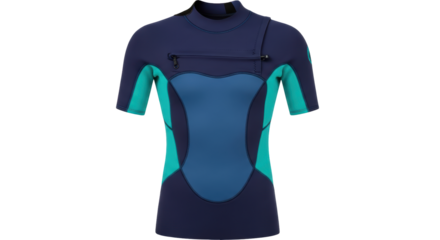 Isolated Blue and Turquoise Wetsuit Top
