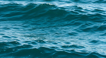 Close-up view of the ocean's surface, showcasing the intricate patterns of waves and ripples.