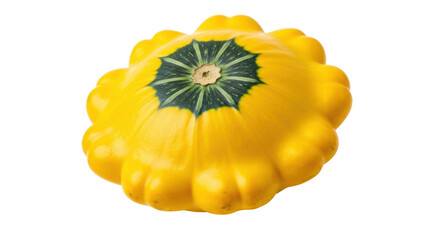 Isolated Yellow Pattypan Squash, Summer Vegetable