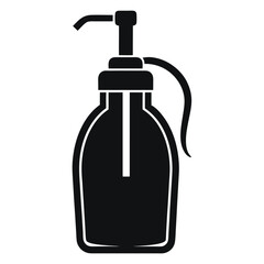 Cartoon Illustration of a Bottle and Pump Dispenser for Liquid Soap or Lotion