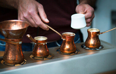 Turkish coffee image prepared for service
