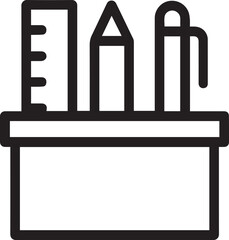 vector icon of office supplies line icons for organization and creativity