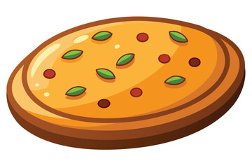 Delicious Stack of Indian Paratha Flatbreads Garnished with Herbs on a Wooden Plate Vector Illustration