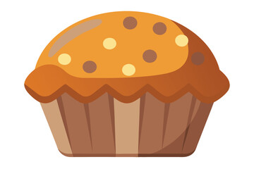Isometric Cartoon Muffin vector illustration against a white background background 