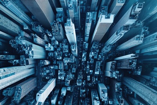 Graphic layouts showcasing drone advertising in an urban skyline setting