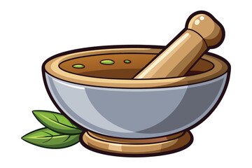 Apothecary Preparation Mortar and Pestle Symbolizes Ancient Herbal Remedies and Medicinal Preparations for Health and Wellness Therapies