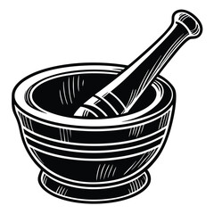 Apothecary Preparation Mortar and Pestle Symbolizes Ancient Herbal Remedies and Medicinal Preparations for Health and Wellness Therapies