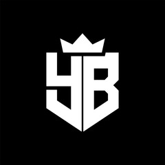 YB Vector image of a shield with a sharp geometric style and a pointed crown