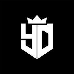 YD Vector image of a shield with a sharp geometric style and a pointed crown