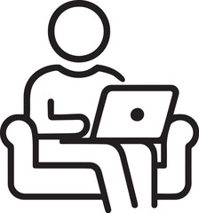 vector of Professional virtual assistant sitting at desk and working with computer on white background.