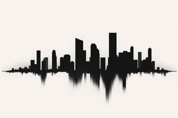 Obraz premium Graphic layout showcasing a city skyline reflection in a minimalist style