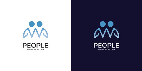 People logo design, Community human people logo design template design element, vector illustration